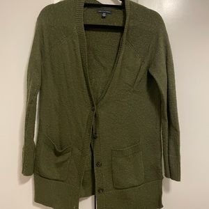 American eagle size xs green cardigan